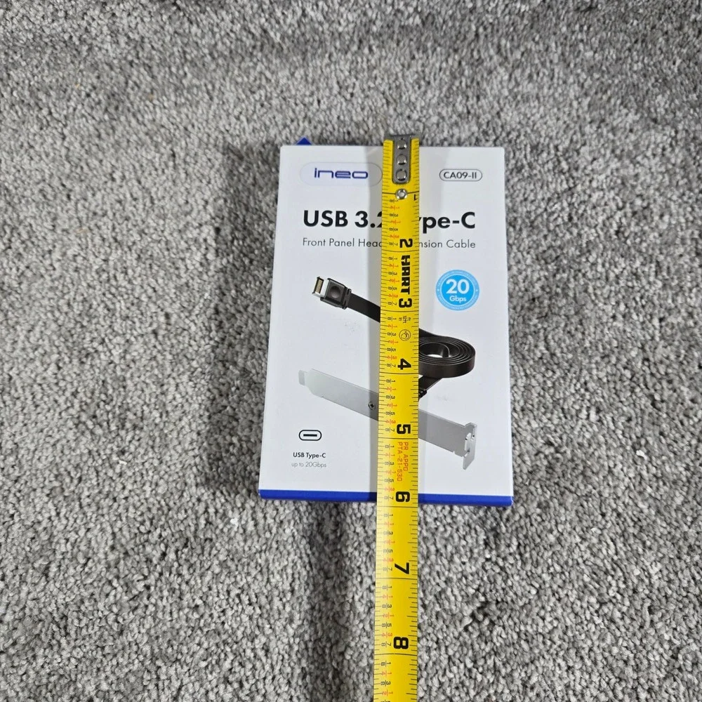 Ineo USB 3.2 Type-C Front Panel Header Extension Cable CA09-II 20Gbps 60cm‎ OS